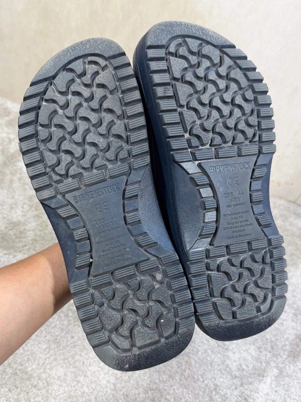 Birkenstock Super-Birki Polyurethane Clogs Shoes Slip On Restaurant in Navy 11